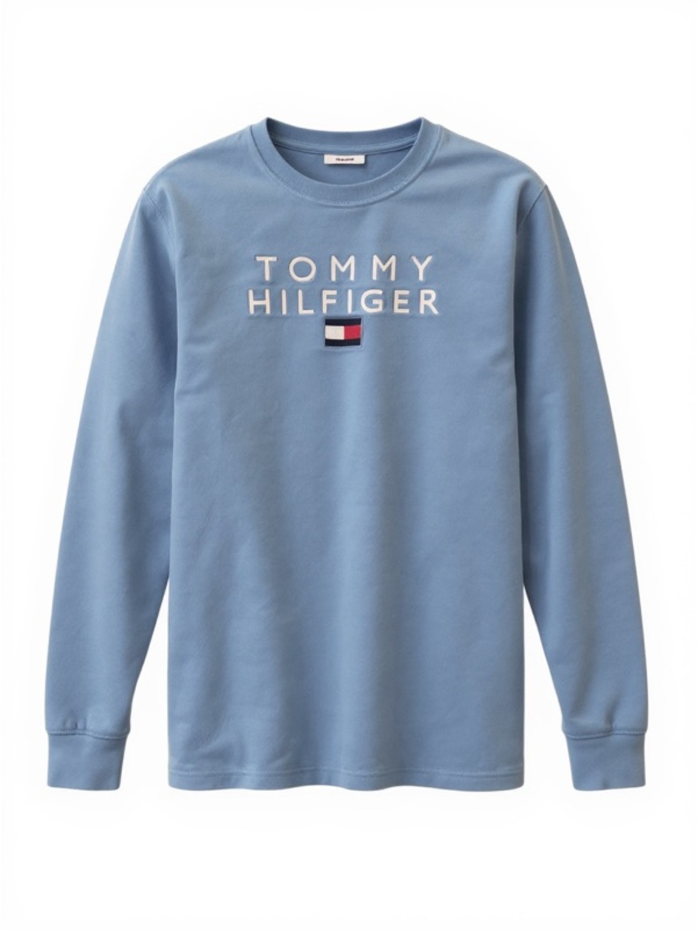 Tommy Hilfiger Light Blue Kids Long-Sleeve T-Shirt size XL Youth used W stained